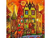 Картина мозаикой 30х30 ГОРОД СОЛНЦА квадр элты 17 цветов