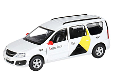 Машина АВТОПАНОРАМА ЯндексТакси LADA LARGUS, белый, 124, свет, звук, вк 24,512,510,5 см