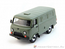 УАЗ-3741 грузовой фургон (пластик, окрашенный, зеркала,дв.ручки) 1:43