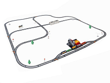 Железная дорога BSQ2085 со станцией загрузки щебня, длина полотна 1067 см