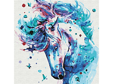 Картина по номерам 30х30 БЕЛЫЙ МУСТАНГ 18 цветов