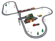 Железная дорога BSQ2083 со станцией загрузки леса, длина полотна 450 см