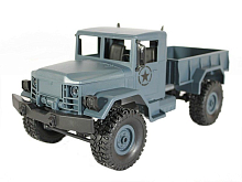Радиоуправляемая автомодель MN MODEL военный грузовик серый 4WD 24G 116 RTR