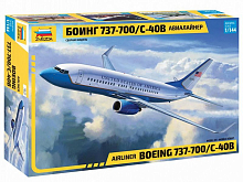 Сборная модель ZVEZDA Пассажирский авиалайнер Боинг 737700 С40B, 1144