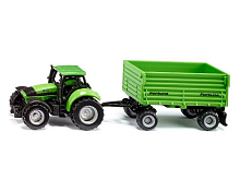 Трактор Siku 1606 DeutzFahr Agrotron 265 с четырехколесным прицепом