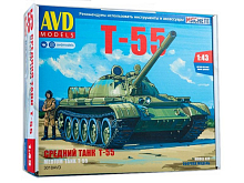 Сборная модель AVD Средний танк Т55, 143