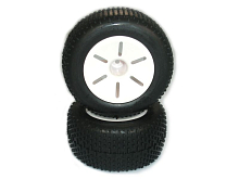 Колеса в сборе шины Himoto 17702  диск 17701W, белые, 2шт