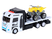 Машина AUTODRIVE Автовоз фрикционный белый, со светом и звуком  квадроцикл, вк 23,5711 см