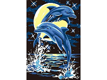 Набор юного художника 20х30 Лунные дельфины 8 цветов