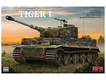 Сборная модель RYEFIELD MODEL Немецкий танк Tiger I позднего производства с полным интерьером, 135