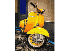 Картина по номерам с цветной схемой на холсте 30х40 ВЕСПА 20 цветов