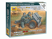 Сборные солдатики ZVEZDA Немецкое 75мм пехотное орудие с расчетом, 172