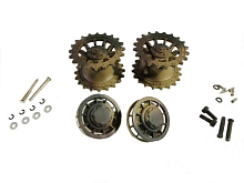 Ведущая звездочка 2 шт и ленивец 2 штуки для танка Tiger металл поздняя версия  окрашенная