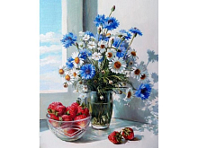 Картина по номерам 40х50 ПОЛЕВОЙ БУКЕТ 27 цветов