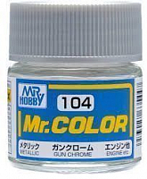 Краска эмаль для пластика тм MRHOBBY  10мл GUN CHROME, шт