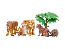 Набор фигурок животных MASAI MARA MM201008 серии Мир диких животных Семья тигров, 6 пр