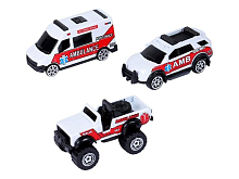 Набор металлических машинок AUTODRIVE Служба спасения 3шт внедорожник, фургон, джип