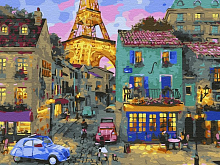 Картина по номерам с цветной схемой на холсте 30х40 Уютный вечер 24 цвета