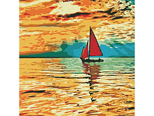 Картина по номерам 30х30  ЛОДОЧКА 15 цветов