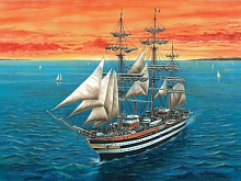 Сборная модель Корабль учебный фрегат Америго Веспуччи 1350, шт