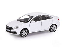 Машина АВТОПАНОРАМА LADA VESTA седан, 124,  белый, свет звук эффекты, вк 24,512,510,5 см