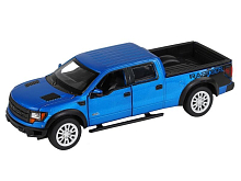 Машина АВТОПАНОРАМА Ford F150 SVT Raptor, синий, 134, свет, звук, инерция, вк 201011 см