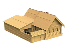 Сборная деревянная модель СВМодель Дом крестьянина из села Илькино, 1414 деталей, 172