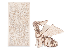 Деревянный конструктор Lemmo Пазлраскраскаигрушка Дракон, 82 детали