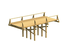 Сборная деревянная модель СВМодель Деревянный мост легкого класса Л, 128 деталей, 135