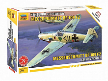 Сборная модель ZVEZDA Немецкий истребитель Мессершмитт Bf109F2 сборка без клея, 172