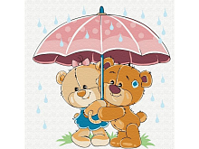 Набор юного художника 20х20 Медвежата в летний день 12 цветов