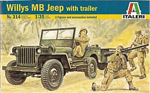 Сборная модель Автомобиль Willys MB Jeep with Trailer 135