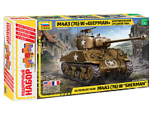 Сборная модель ZVEZDA Американский средний танк М4А3 76  W Шерман с 76мм пушкой, 135