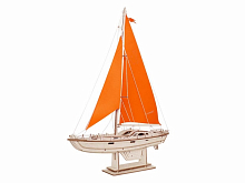 Деревянный конструктор Lemmo  Модель Парусная яхта Оранжевый бриз, 99 деталей