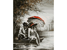 Картина по номерам 40х50 ПАРА ПОД ЗОНТОМ 21цвет