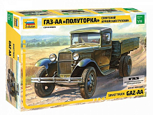 Сборная модель ZVEZDA Советский армейский грузовик Полуторка ГАЗАА, 135
