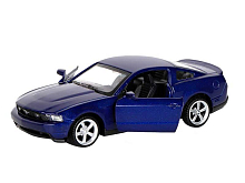 Машинка металл 143 Ford Mustang GT, синий, инерция, откр двери