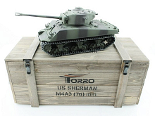 Радиоуправляемый танк Torro Sherman M4A3 76mm, 116 24G, ВВпушка, деревянная коробка