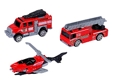 Набор металлических машинок AUTODRIVE JB0403950 Пожарная техника 3шт,  вк 239,44см
