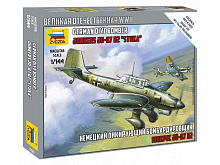 Сборная модель ZVEZDA Немецкий бомбардировщик Ju87B2, 1144