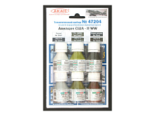 Набор АКАН акрилатлатексных красок Авиация США  II WW, 6х10 мл