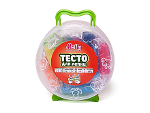 Тесто для лепки 12 цветов 180 грамм  4  формочек, нож