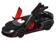Машина АВТОПАНОРАМА Lamborghini SVJ, 132, черный матовый, свет, звук, вк 17,512,56,5 см