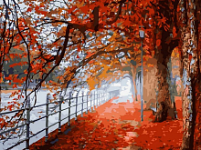 Картина по номерам 40х50 ОСЕННИЙ ПАРК 24 цвета