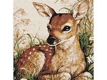 Картина по номерам 30Х30 ПЯТНИСТЫЙ ОЛЕНЕНОК 18 цветов