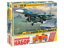 Сборная модель ZVEZDA Российский палубный истребитель Су33, подарочный набор, 172