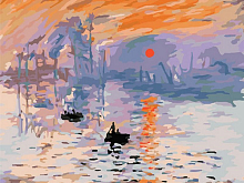 Картина по номерам 40х50 Восходящее солнце 28 цветов