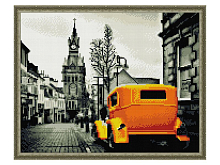 Картина мозаикой с нанесенной рамкой 40х50 РЕТРО ТАКСИ В ЛОНДОНЕ  16 цветов