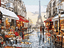 Картина по номерам 40х50 Окно в Париж 28 цветов