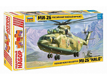 Сборная модель ZVEZDA Российский тяжелый вертолет Ми26, подарочный набор, 172